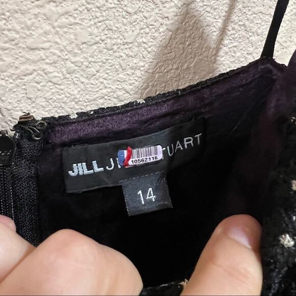 Jill Jill Stuart Black Embroidered Floral Lace sheath Gown 14 - Picture 9 of 11